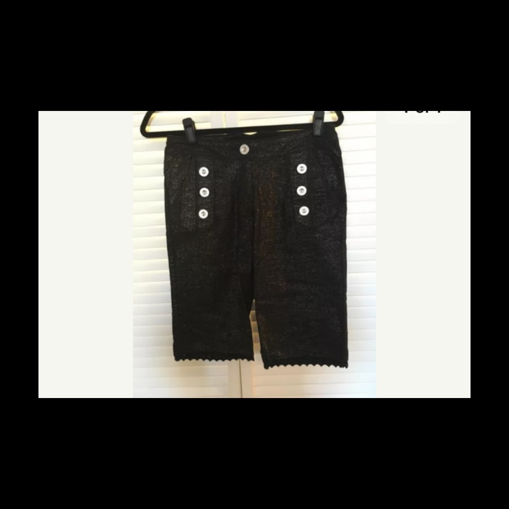 Akira soft glitter knee shorts Sz S